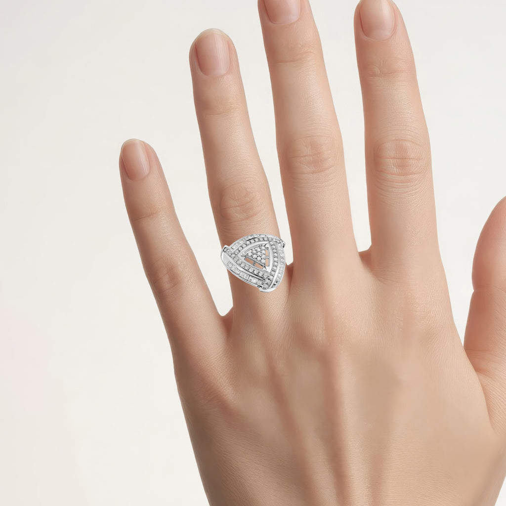 Diamond Ring 1.18 Carats Sterling Silver