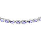 Tanzanite Tennis Bracelet 6 Carats Sterling Silver