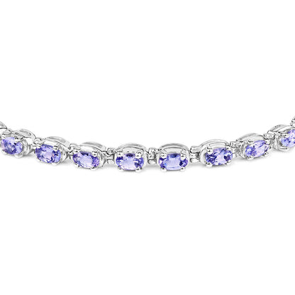 Tanzanite Tennis Bracelet 6 Carats Sterling Silver