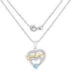 Multicolor Topaz Heart Pendant 0.39 Carats Sterling Silver