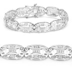 White Diamond Bracelet 14K White Gold Plated Sterling Silver