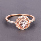Morganite Ring With Diamonds 0.52 Carats 14K Rose Gold