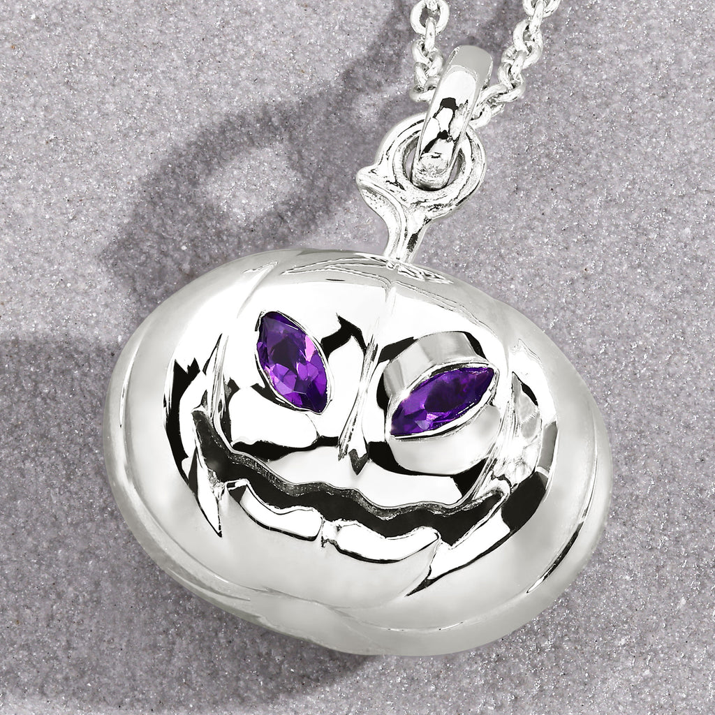 Amethyst Pumpkin Pendant 0.12 Carats Sterling Silver
