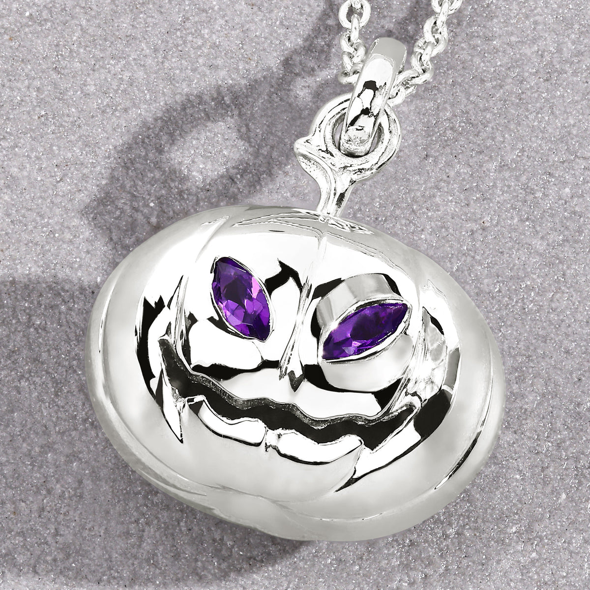 Amethyst Pumpkin Pendant 0.12 Carats Sterling Silver