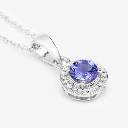 Tanzanite Pendant With White Topaz 1.02 Carats Sterling Silver