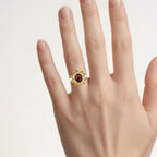 Garnet Ring With Citrine 5.46 Carats Sterling Silver