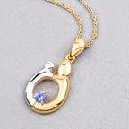 Tanzanite Mom Pendant 0.18 Carats Gold Plated Silver
