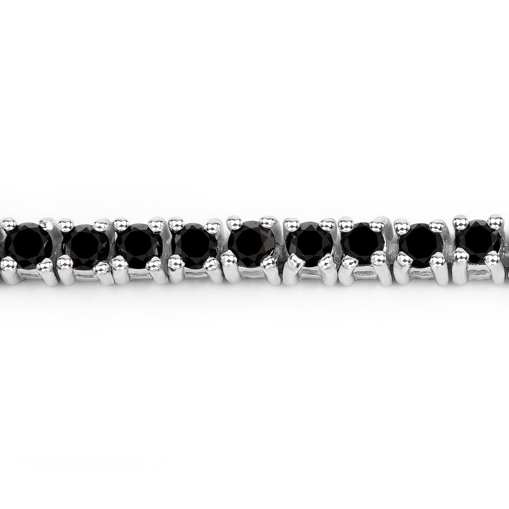 Black Diamond Tennis Bracelet 2.18 Carats Sterling Silver