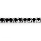 Black Diamond Tennis Bracelet 2.18 Carats Sterling Silver