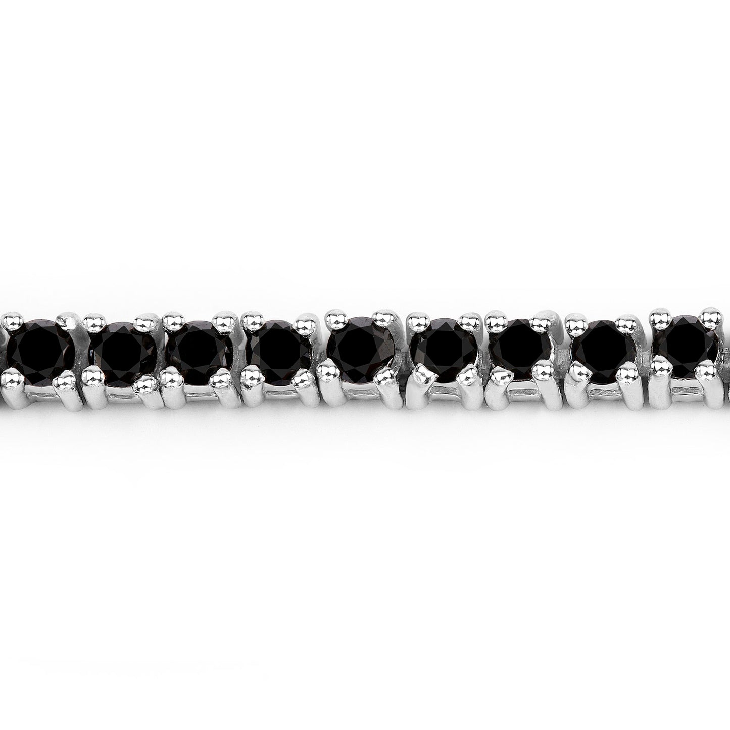 Black Diamond Tennis Bracelet 2.18 Carats Sterling Silver
