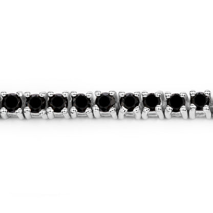 Black Diamond Tennis Bracelet 2.18 Carats Sterling Silver