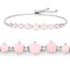 Pink Opal Bracelet With White Topaz 5.3 Carats Sterling Silver