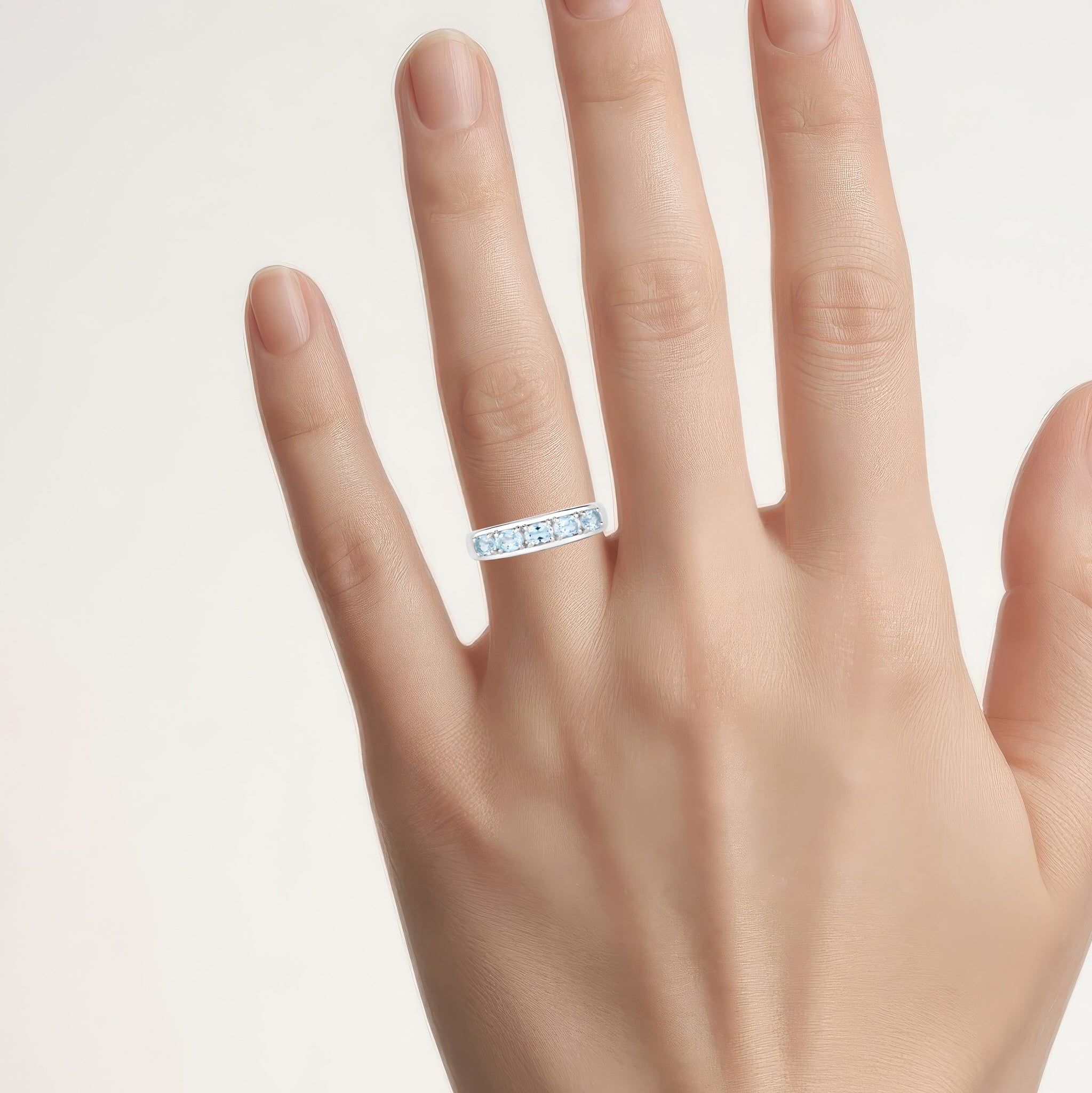 Blue Topaz Ring 0.94 Carats Sterling Silver