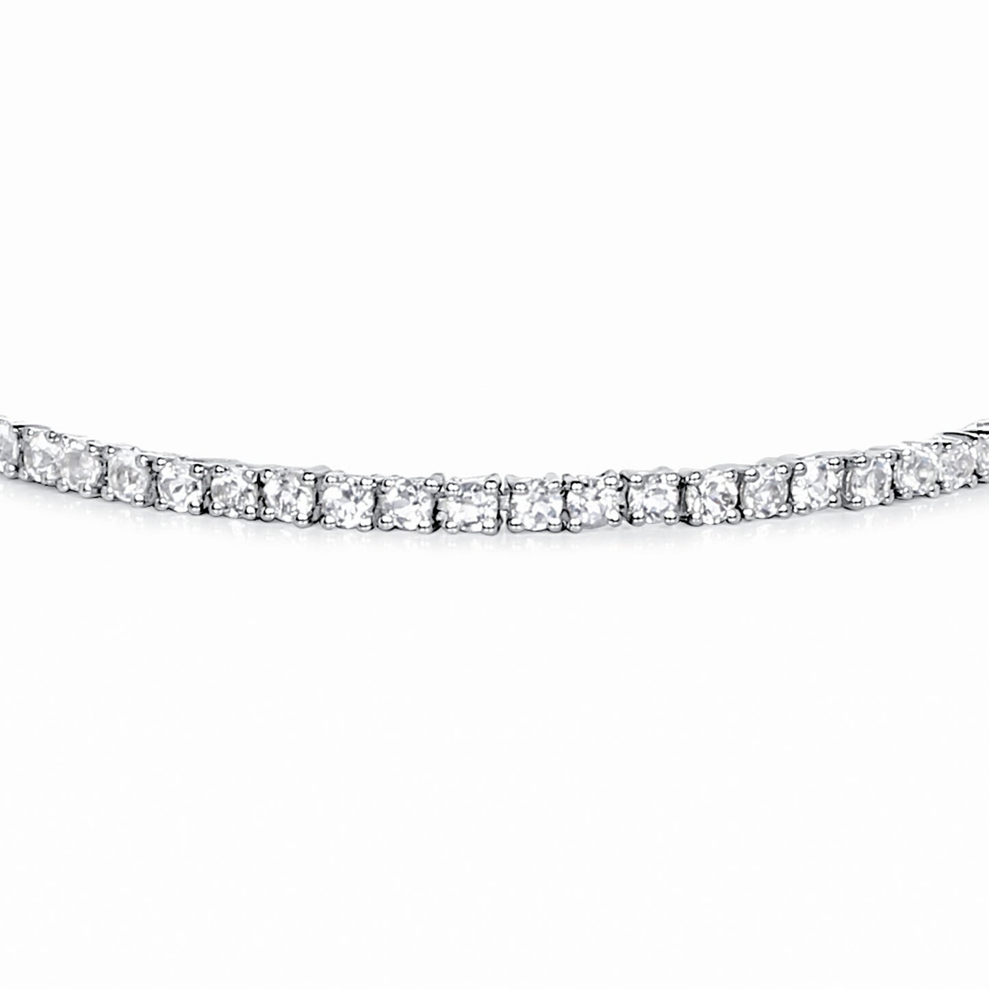 White Topaz Tennis Bracelet 4.95 Carats Sterling Silver