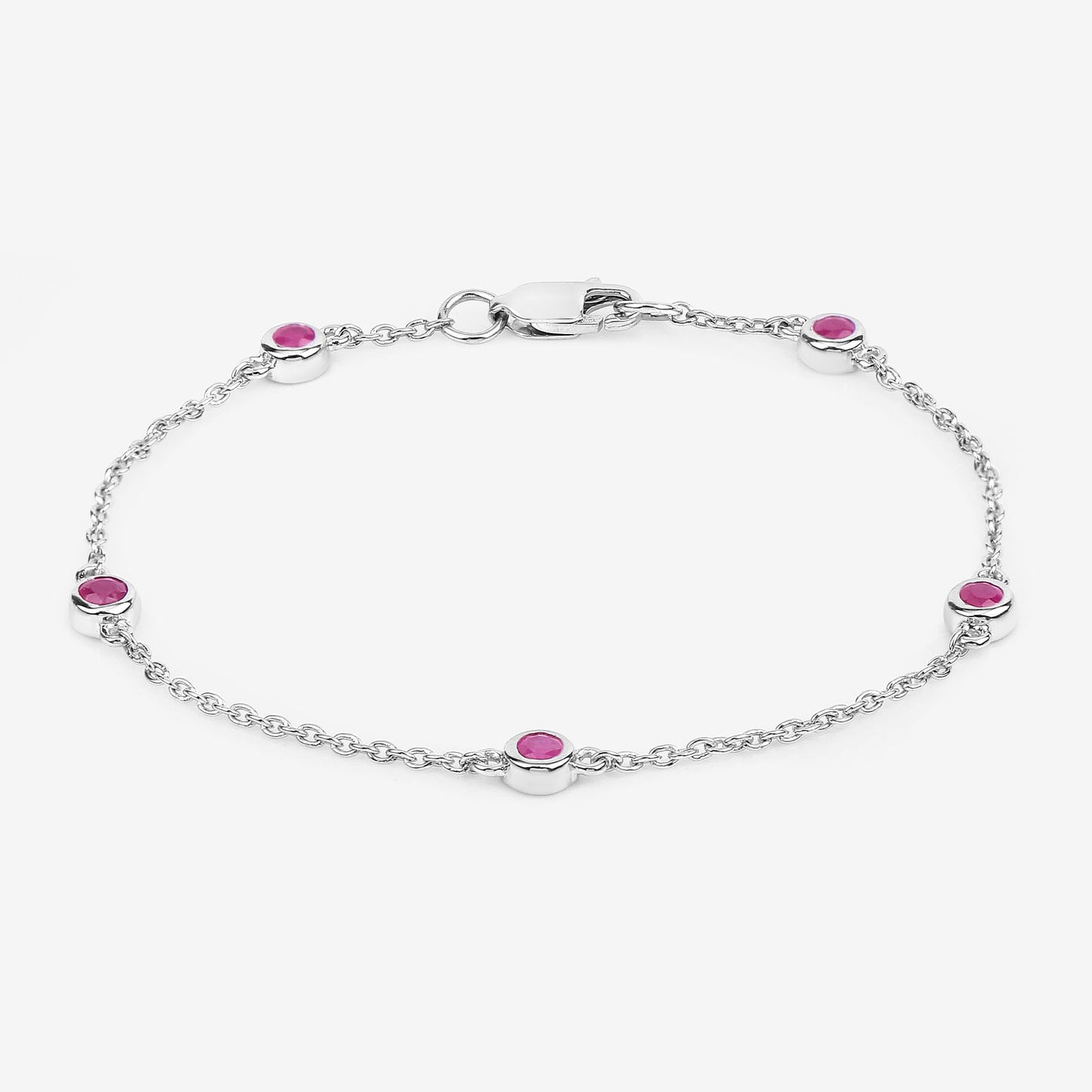 Ruby Bracelet 0.64 Carats Sterling Silver