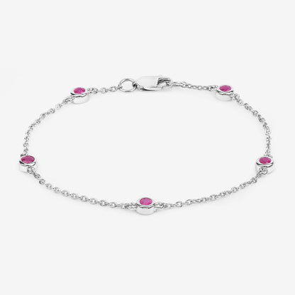 Ruby Bracelet 0.64 Carats Sterling Silver
