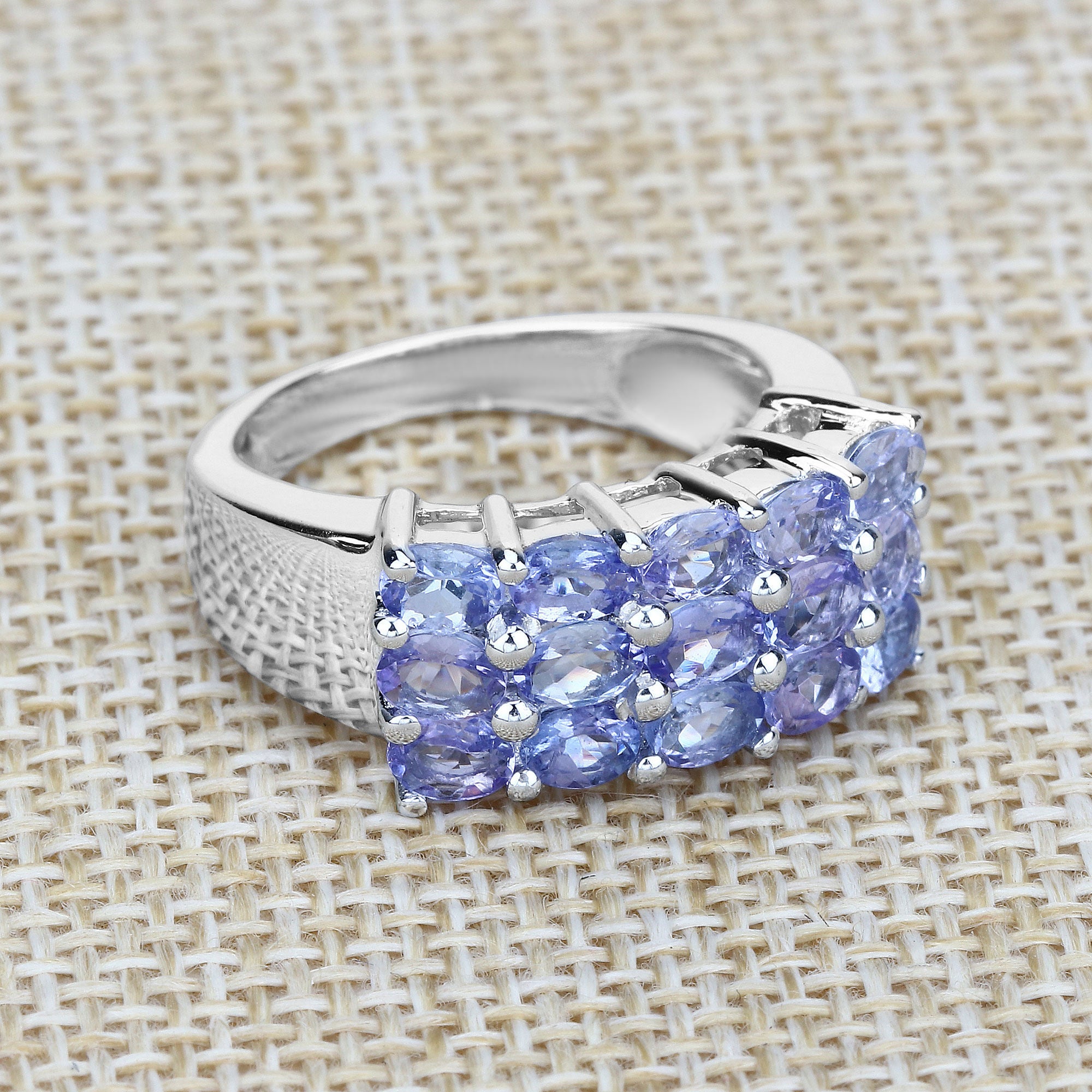 Tanzanite Ring 2.54 Carats Sterling Silver