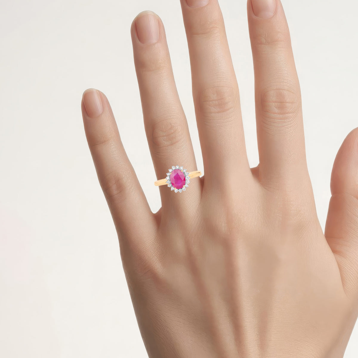 Ruby Ring With Diamonds 1.44 Carats 14K Yellow Gold