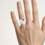 Natural Mixed Gemstones Ring 5.84 Carats Sterling Silver