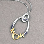 Blue Sapphire Mother Pendant 0.16 Carats Gold Plated Silver