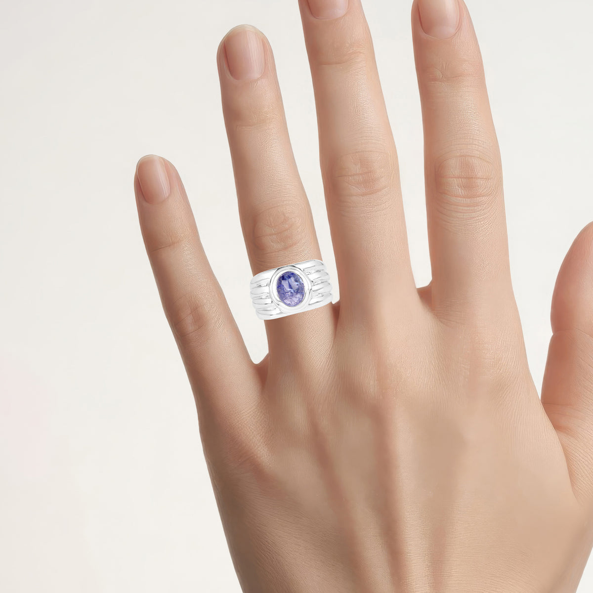 Tanzanite Ring 3.54 Carats Sterling Silver