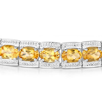Citrine Tennis Bracelet 12.4 Carats Sterling Silver