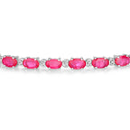 Ruby Bracelet With Diamonds 5.8 Carats 14K White Gold