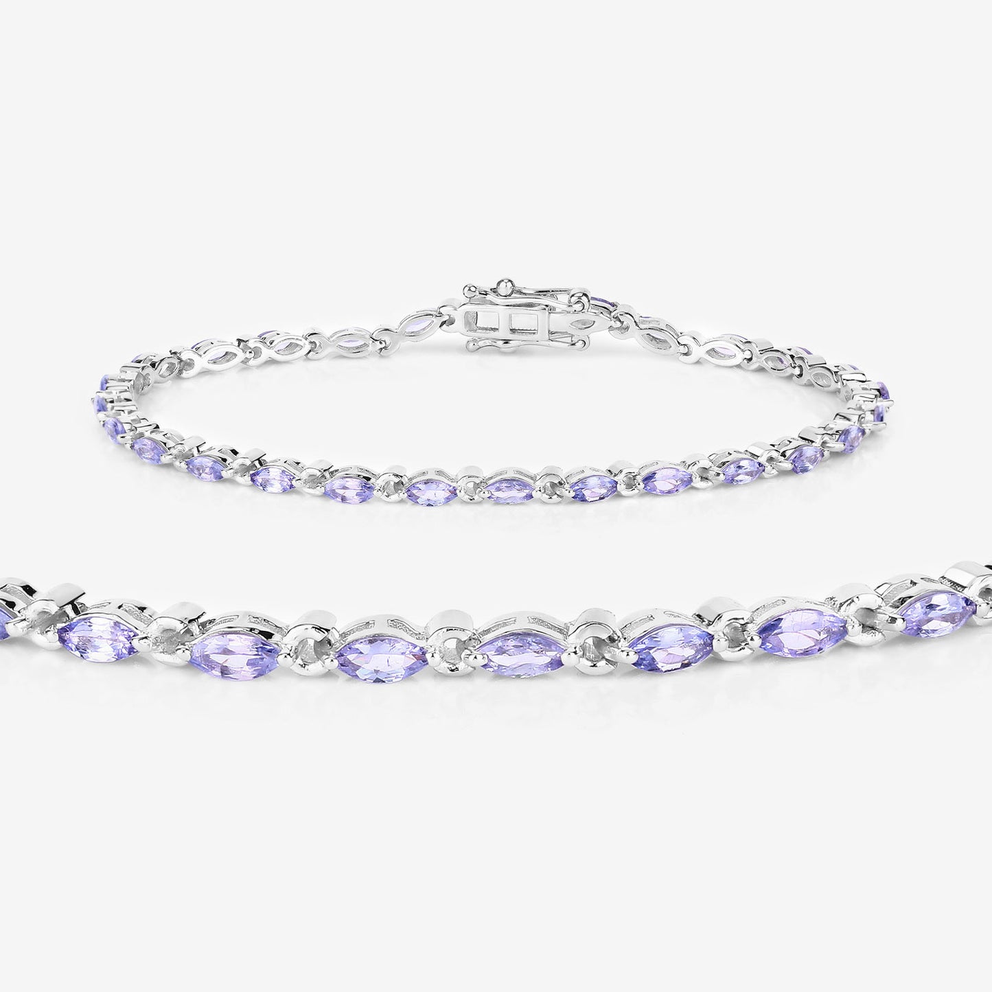 Tanzanite Tennis Bracelet 3.75 Carats Sterling Silver
