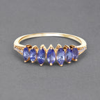 Tanzanite Ring With Diamonds 0.72 Carats 14K Yellow Gold