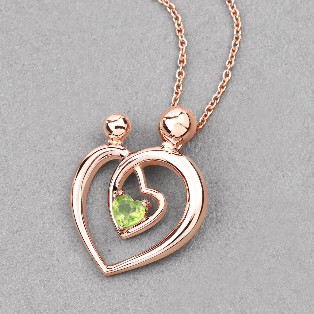Peridot Mom Pendant 0.24 Carats Gold Plated Silver