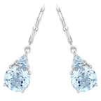 Swiss Blue Topaz Earrings 7.5 Carats Sterling Silver