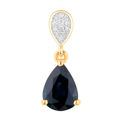 Blue Sapphire Dangle Earrings Diamonds 2.75 Carats 10K Yellow Gold