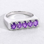 Amethyst Ring 0.78 Carats Sterling Silver