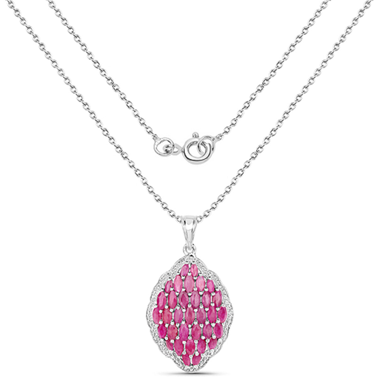 Ruby Pendant 4.42 Carats Sterling Silver