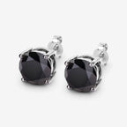 Black Diamond Earrings 3.46 Carats 14K White Gold