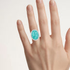 Amazonite Ring With White Topaz 15 Carats Sterling Silver