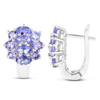 Natural Tanzanite Earrings 3.42 Carats Sterling Silver