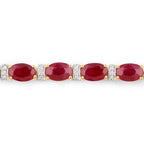 Natural Ruby Bracelet With Diamonds 11.6 Carats 14K Yellow Gold