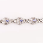 Natural Tanzanite Bracelet With White Topaz 2.27 Carats Sterling Silver