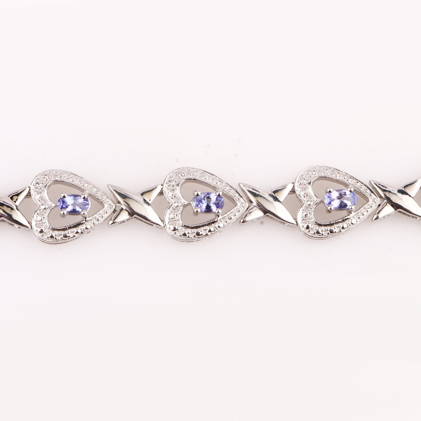Natural Tanzanite Bracelet With White Topaz 2.27 Carats Sterling Silver
