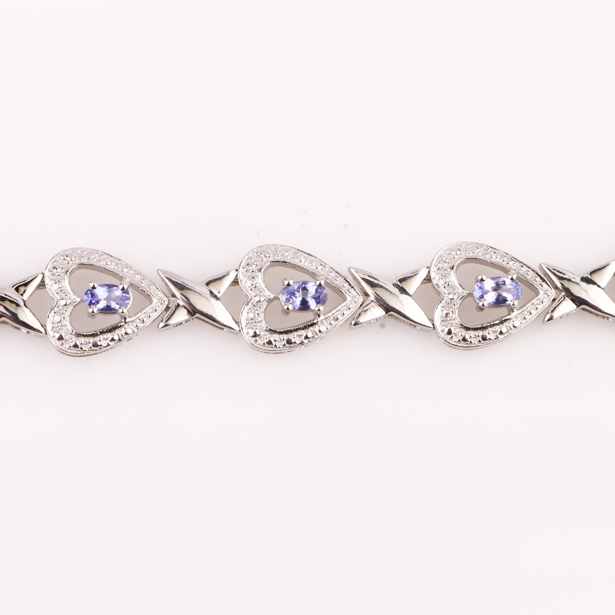 Natural Tanzanite Bracelet With White Topaz 2.27 Carats Sterling Silver