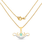 Emerald Mom Pendant With White Topaz 0.54 Carats Gold Plated Silver