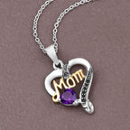 Amethyst Mom Pendant With Black Spinel 0.46 Carats Gold Plated Silver