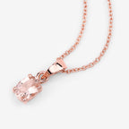 Morganite Pendant 0.68 Carats Gold Plated Silver