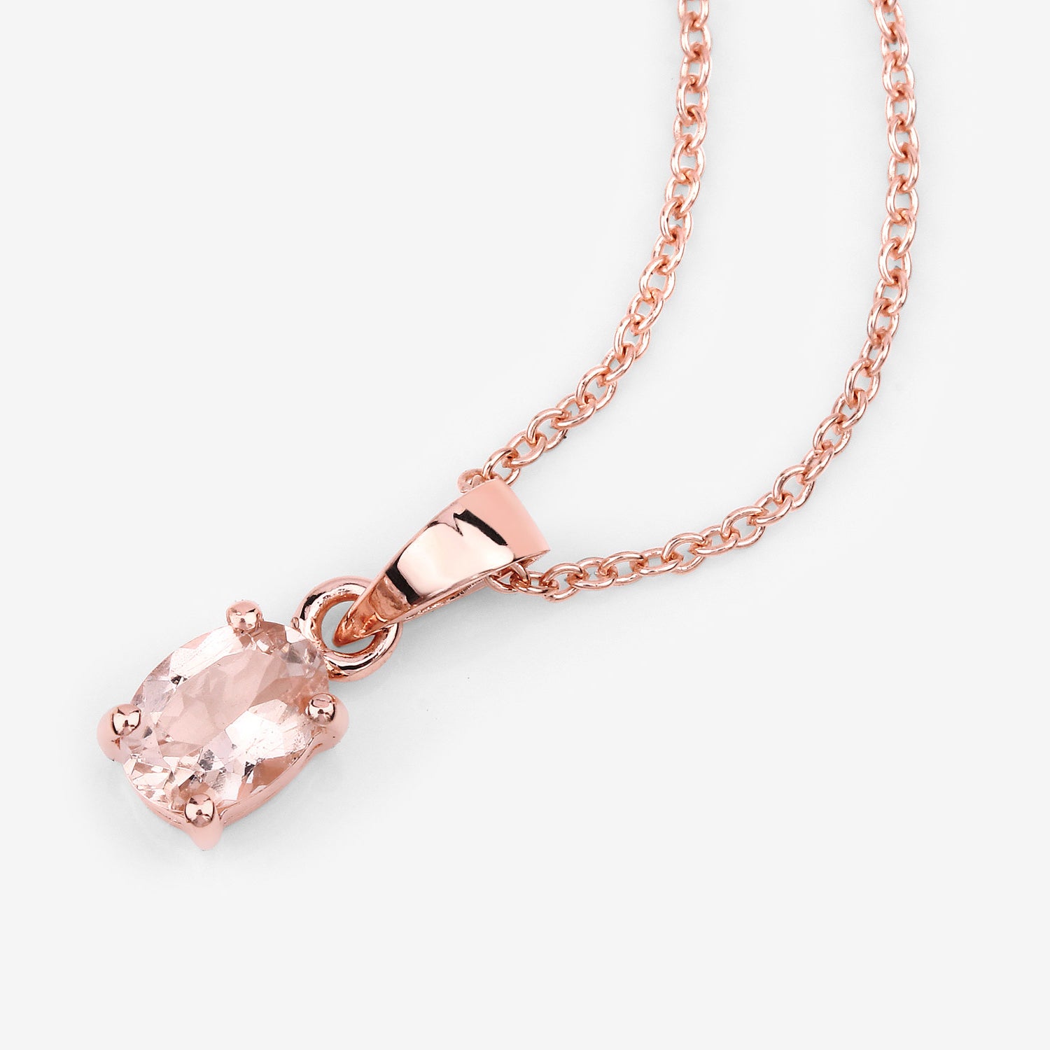 Morganite Pendant 0.68 Carats Gold Plated Silver