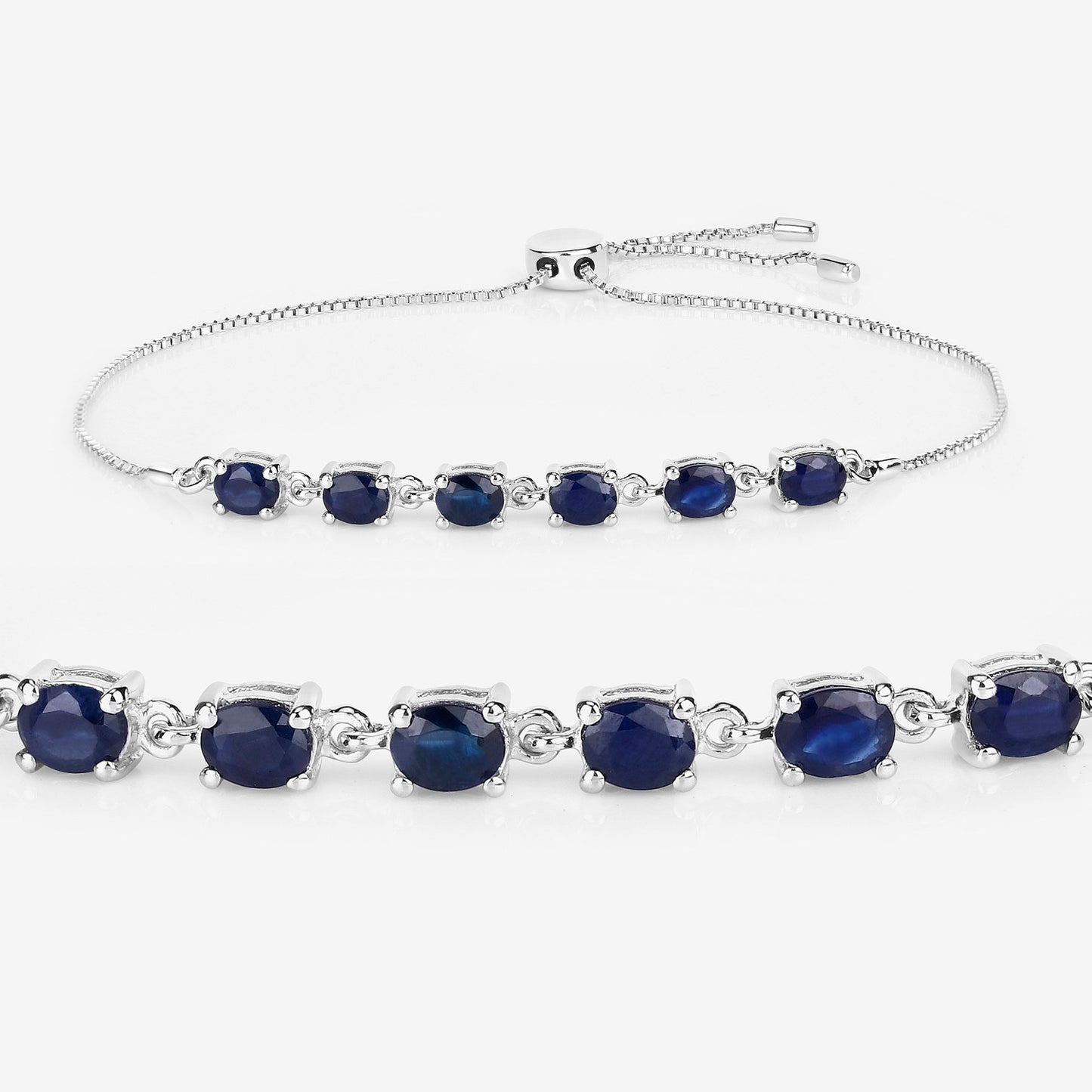 Blue Sapphire Bracelet 2.02 Carats Sterling Silver