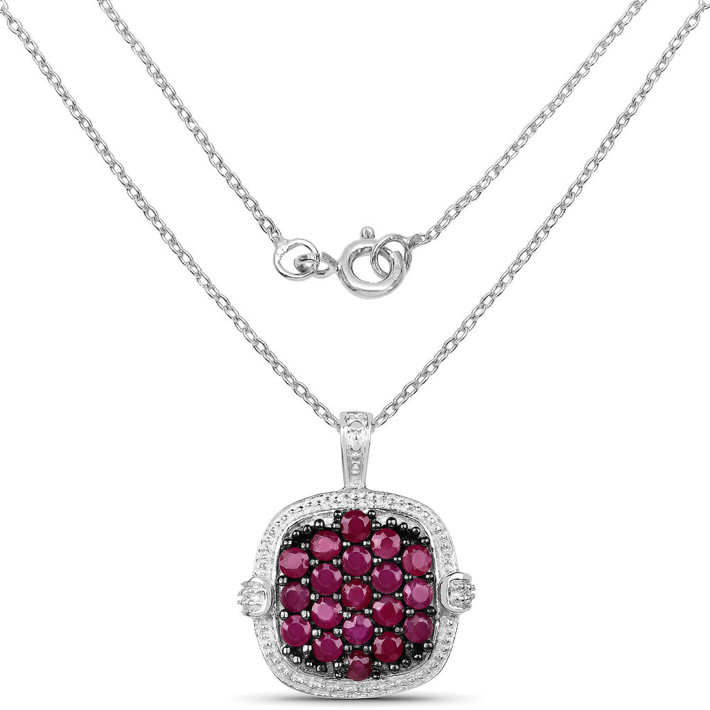Ruby Pendant 1.42 Carats Sterling Silver