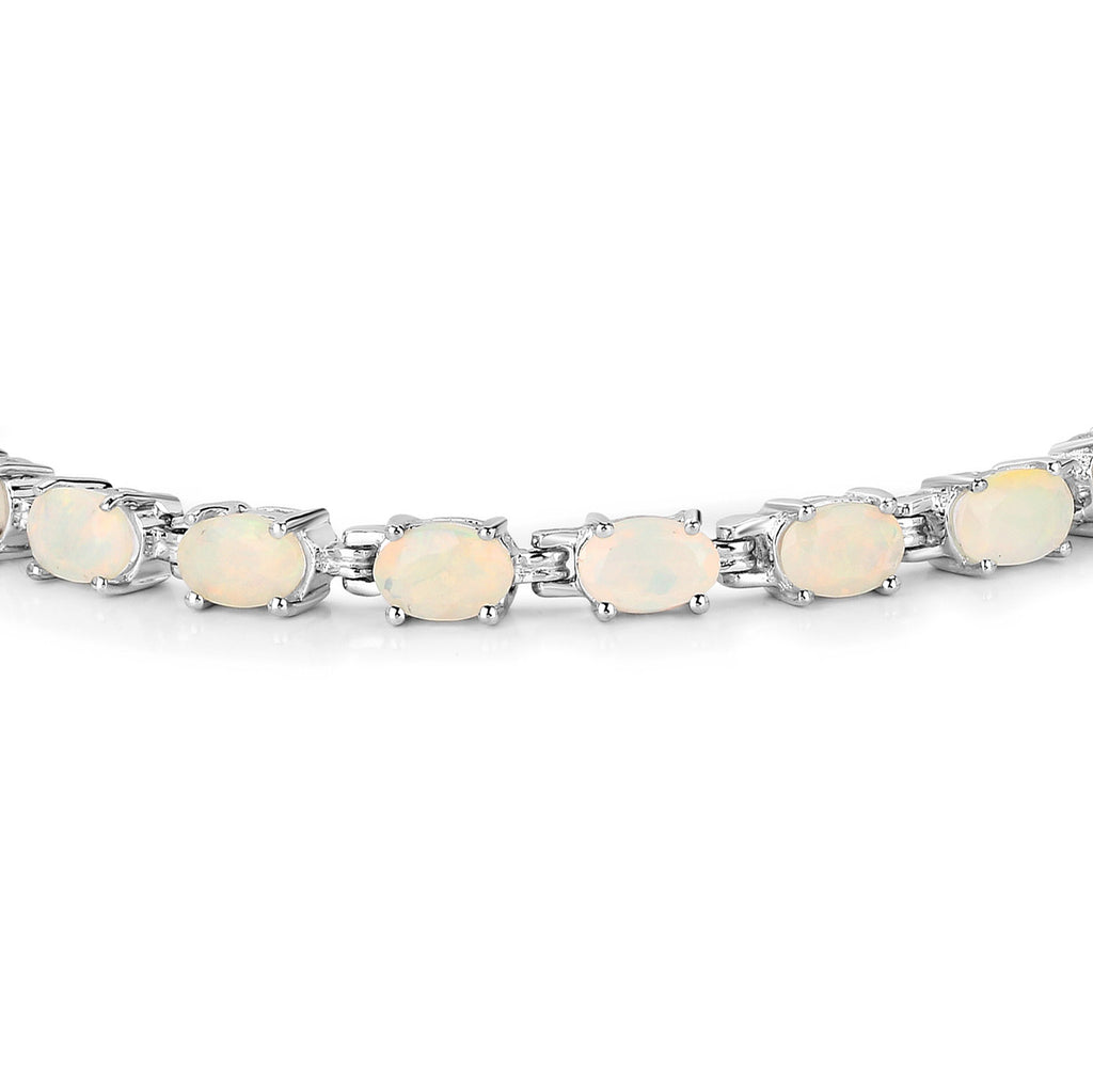Ethiopian Opal Tennis Bracelet 4.78 Carats Sterling Silver