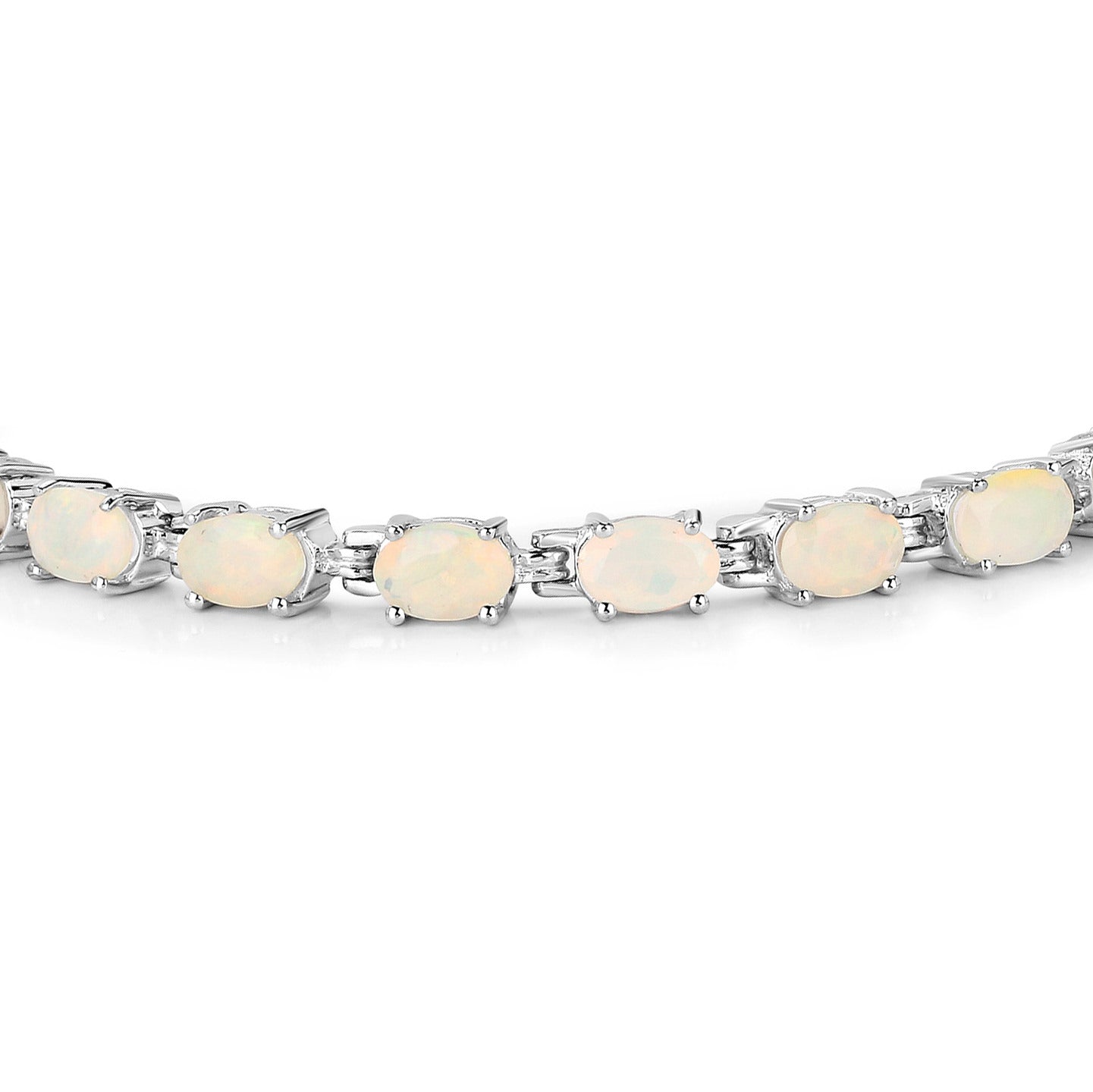 Ethiopian Opal Tennis Bracelet 4.78 Carats Sterling Silver