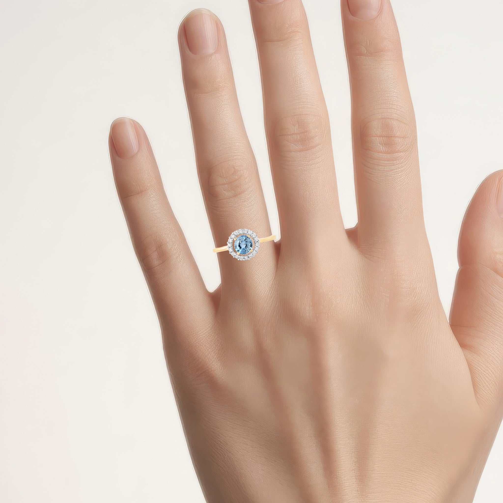 Blue Sapphire Ring With Diamonds 1 Carats 14K Yellow Gold